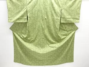 アンティーク　重ね亀甲模様織り出し十日町紬着物